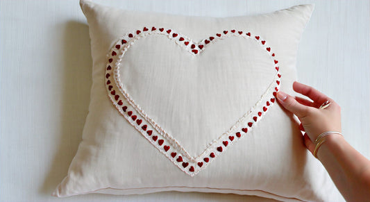 Heartfelt Stitches: DIY Embroidered Valentine's Day Pillow Cover