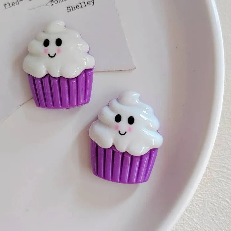 Resin Halloween Ghost Pumpkin Cabochon Decorations – DIY Ornament Accessories for Cake & Bun Toppers