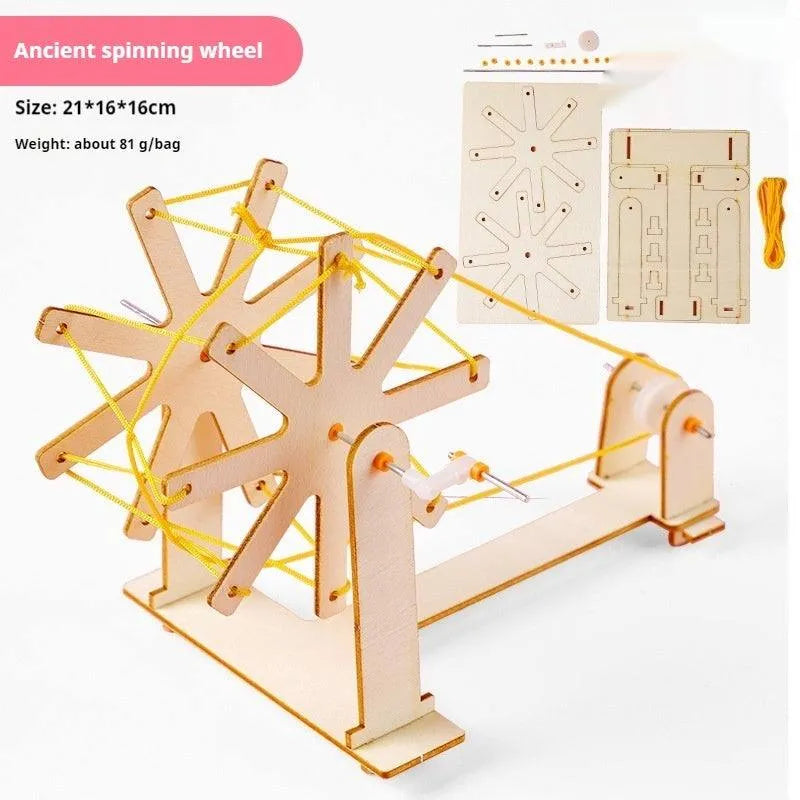 DIY Homemade Loom Technology Making Small Toys Creative Ancient Spinning