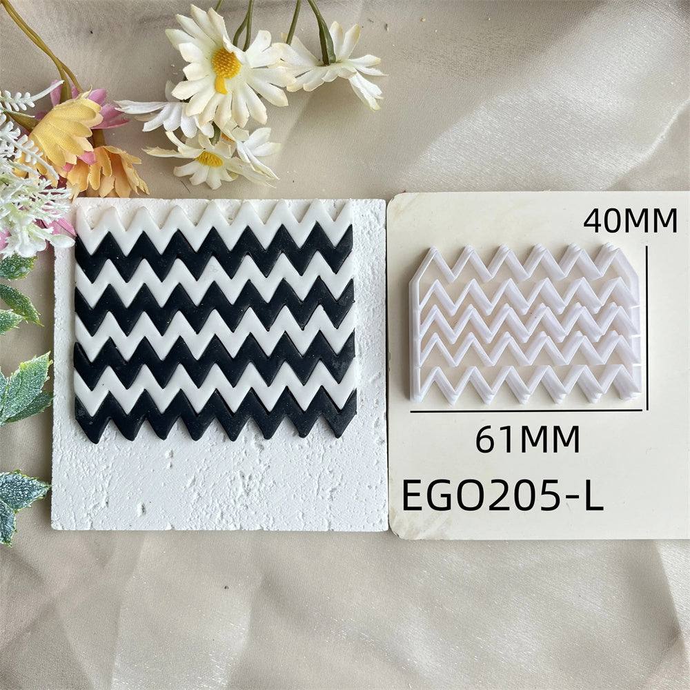 Checkerboard Plaid Wave Pattern Polymer Clay Earrings Production High Precision Cutter