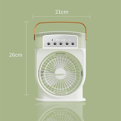 Portable USB Air Conditioner Cooling Fan With 5 Sprays 7 Color Light 600ML Water Tank Spray Mist Air Cooler Humidifiers