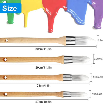 Beech Handle Round Pointed Thread Painting Paint Brush