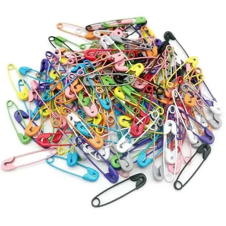 100pcs Colorful Stainless Steel Plastic Safety Pins for Clothes Shawls Metal Clips Stitch Markers With Storage Box Sewing Accessories