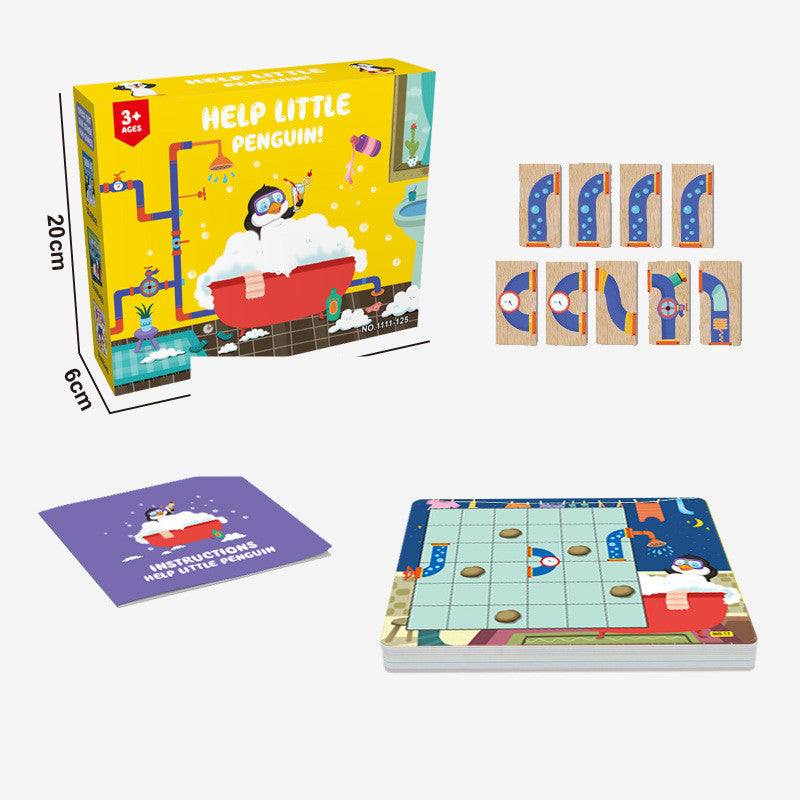 Little Penguin Bathing  Board Game Plane Puzzle