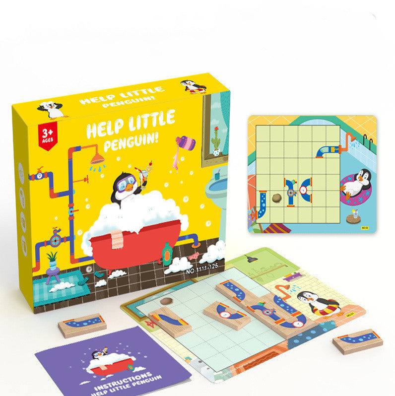 Little Penguin Bathing  Board Game Plane Puzzle