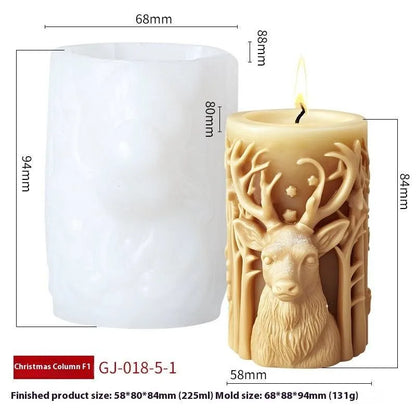 Christmas Cylindrical Aromatherapy Candle Silicone Mold