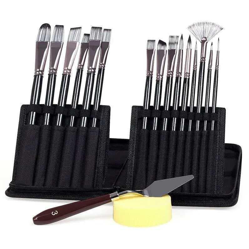 Paint Brush Set 15pcs With Sponge And Scraper