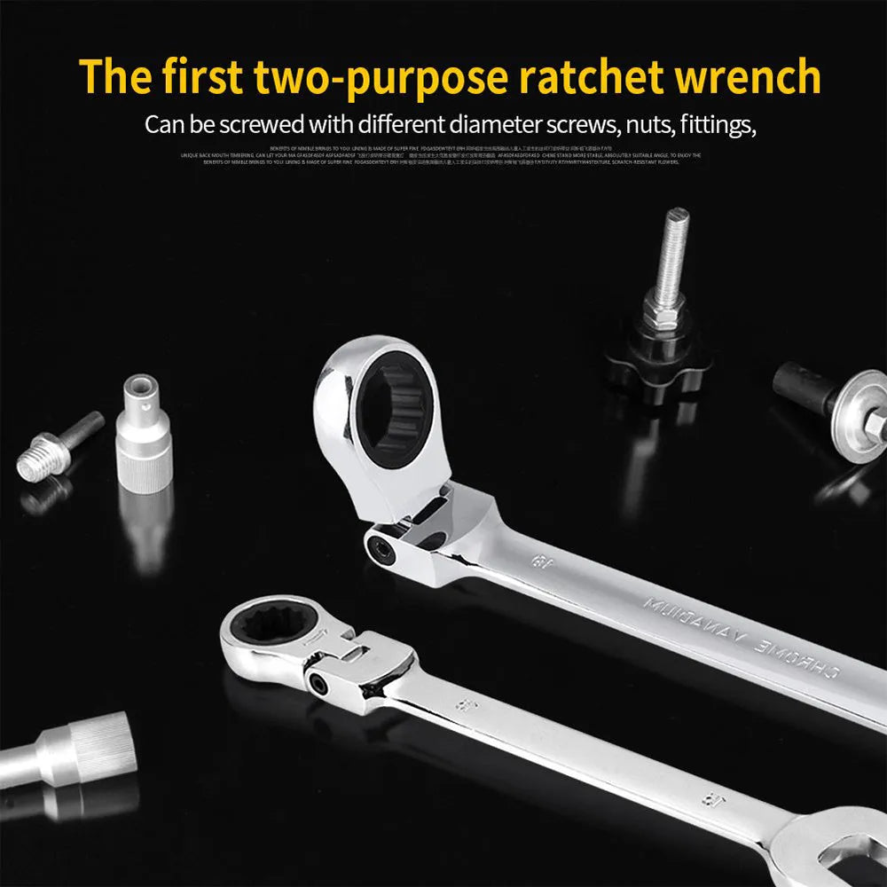 Movable Head Ratchet Wrench Combination Set Of 12 Pieces