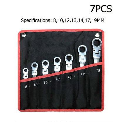 Movable Head Ratchet Wrench Combination Set Of 12 Pieces