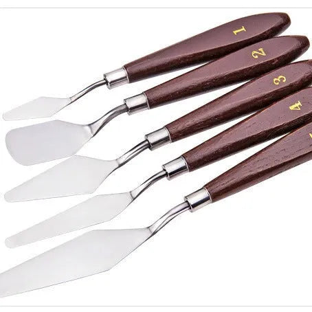 5-Piece Stainless Steel Oil Painting Scraper and Spatula Set