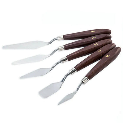 5-Piece Stainless Steel Oil Painting Scraper and Spatula Set