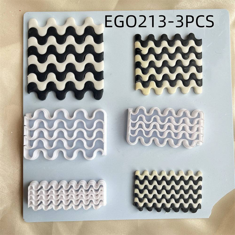 Checkerboard Plaid Wave Pattern Polymer Clay Earrings Production High Precision Cutter