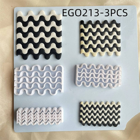 Checkerboard Plaid Wave Pattern Polymer Clay Earrings Production High Precision Cutter