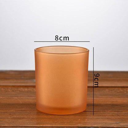 Brown Frosted Lid DIY Glass Candle Cup