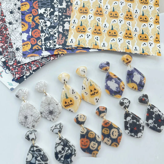 Halloween Earring Making Transfer Paper For Polymer Clay