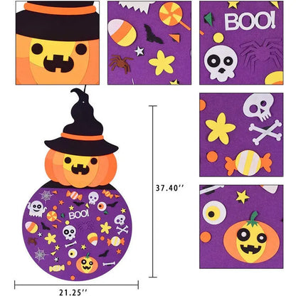 3D Felt Halloween Pumpkin Kids DIY Craft Kit – Fun & Creative Halloween Activity