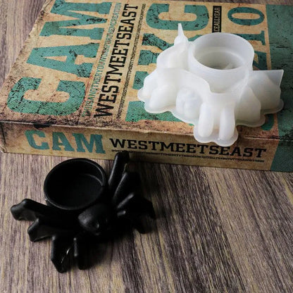 Halloween Spider Candlestick Epoxy Mold – Create Spooky Candle Holders