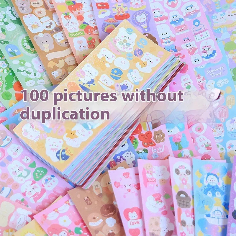 Stickers Cute Laser Journal Stickers PVC Waterproof Notebook Stickers DIY Stickers Suit