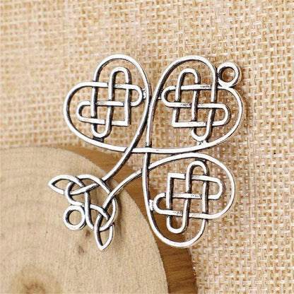 3 Leaf Clover Shamrock Pendant Metal Ornament Hanging Decorations DIY Jewelry Making 5pcs Charms