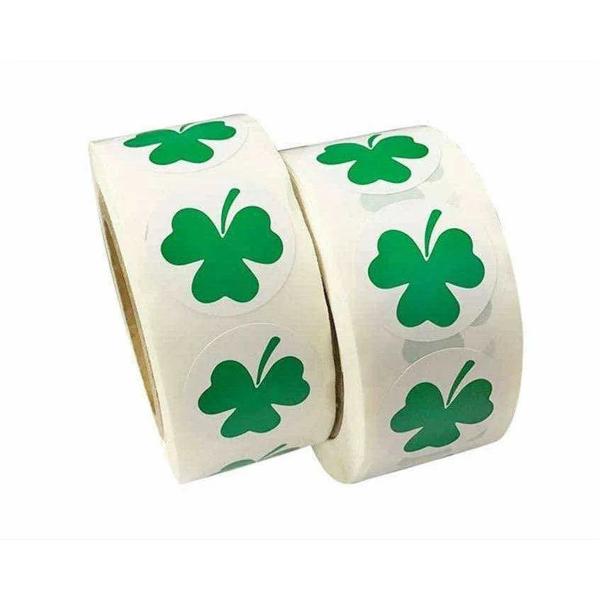 3 Leaf Clover Sticker Shamrock Stickers DIY Scrapbooking Cardmaking Supplies 500pcs Sticker Roll