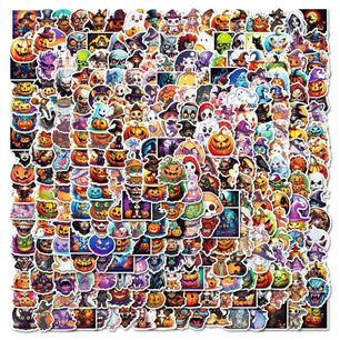 300 Cartoon Pumpkin Witch & Ghost Graffiti Stickers – Fun Halloween Holiday Decorations - DiyCraftsProject