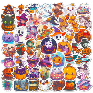 300 Cartoon Pumpkin Witch & Ghost Graffiti Stickers – Fun Halloween Holiday Decorations - DiyCraftsProject