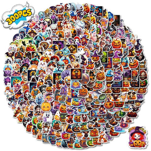 300 Cartoon Pumpkin Witch & Ghost Graffiti Stickers – Fun Halloween Holiday Decorations - DiyCraftsProject