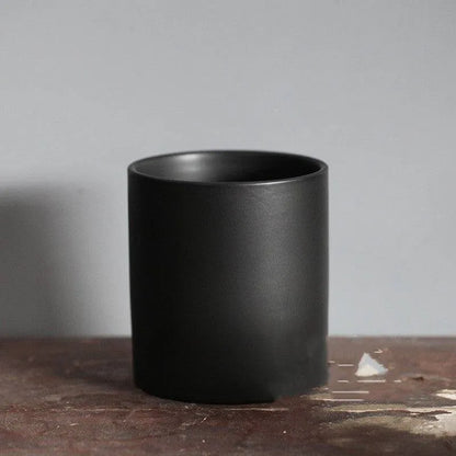 Matte Black and White Ceramic Flower Pot Mold – Create Elegant DIY Planters for Home Decor