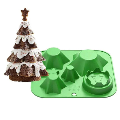 3D Christmas Tree Mold Dough Molds Silicone Mould Baking Accessories Kitchen Supplies Chocolate Moulds DIY Cookie Making