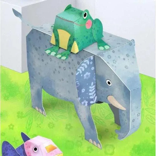 3D Origami Paper Animal Craft Kits for Kids DIY Early Learning Montessori Educational Toys Elephant Bird Lion Turtle Craft Gift for Children