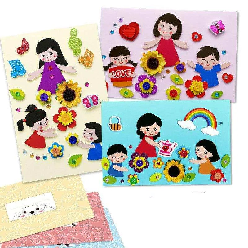 3D Pop-Up Teacher's Day Card Set - Bundle of 3, Adorable Cartoon Theme , 