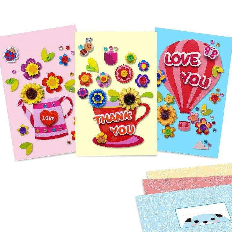 3D Pop-Up Teacher's Day Card Set - Bundle of 3, Adorable Cartoon Theme , 