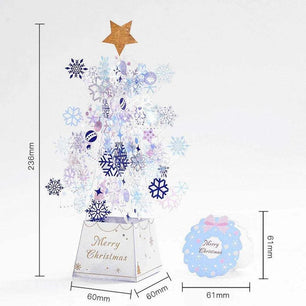 3D Christmas Tree Pop - Up Card - 6x6x24CM - Transparent Snowflake Sequins - Marry Christmas Greeting Card - DiyCraftsProject