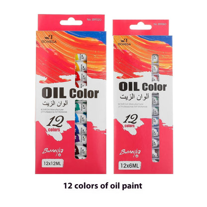 12-color Acrylic Pigment Strip Gouache Watercolor Oil Painting Paints Full Set