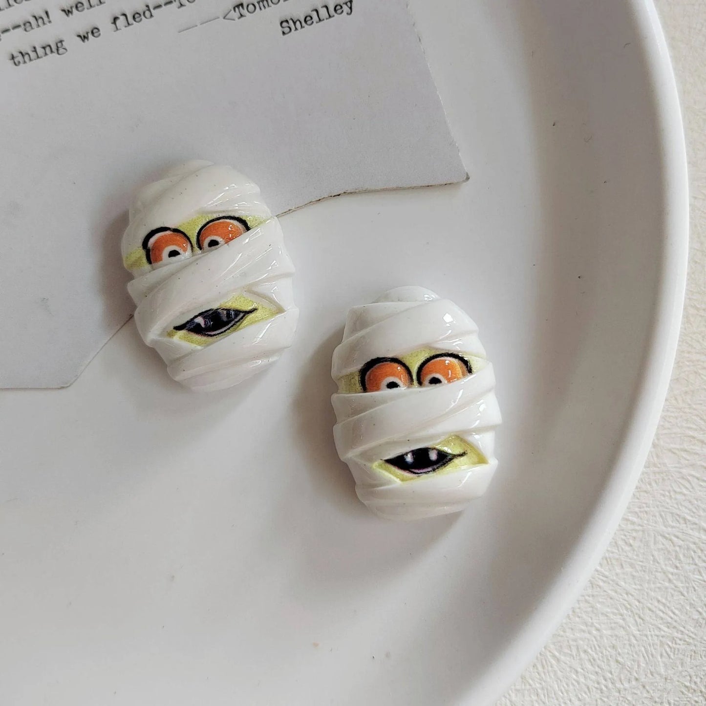 Resin Halloween Ghost Pumpkin Cabochon Decorations – DIY Ornament Accessories for Cake & Bun Toppers