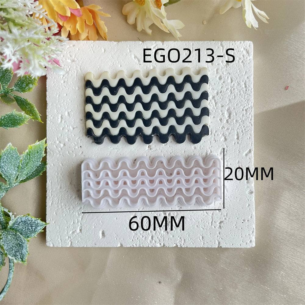 Checkerboard Plaid Wave Pattern Polymer Clay Earrings Production High Precision Cutter