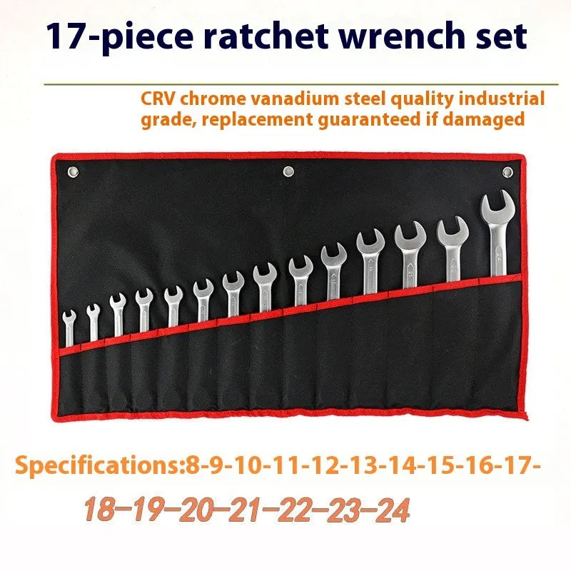 Movable Head Ratchet Wrench Combination Set Of 12 Pieces