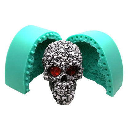 3D Stereo Plus Size Totenkopf Skelett Silikonform