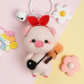 Wool Felt Poke Poke Material Bag DIY Handmade Pendant Key Chain Jewelry Accessories