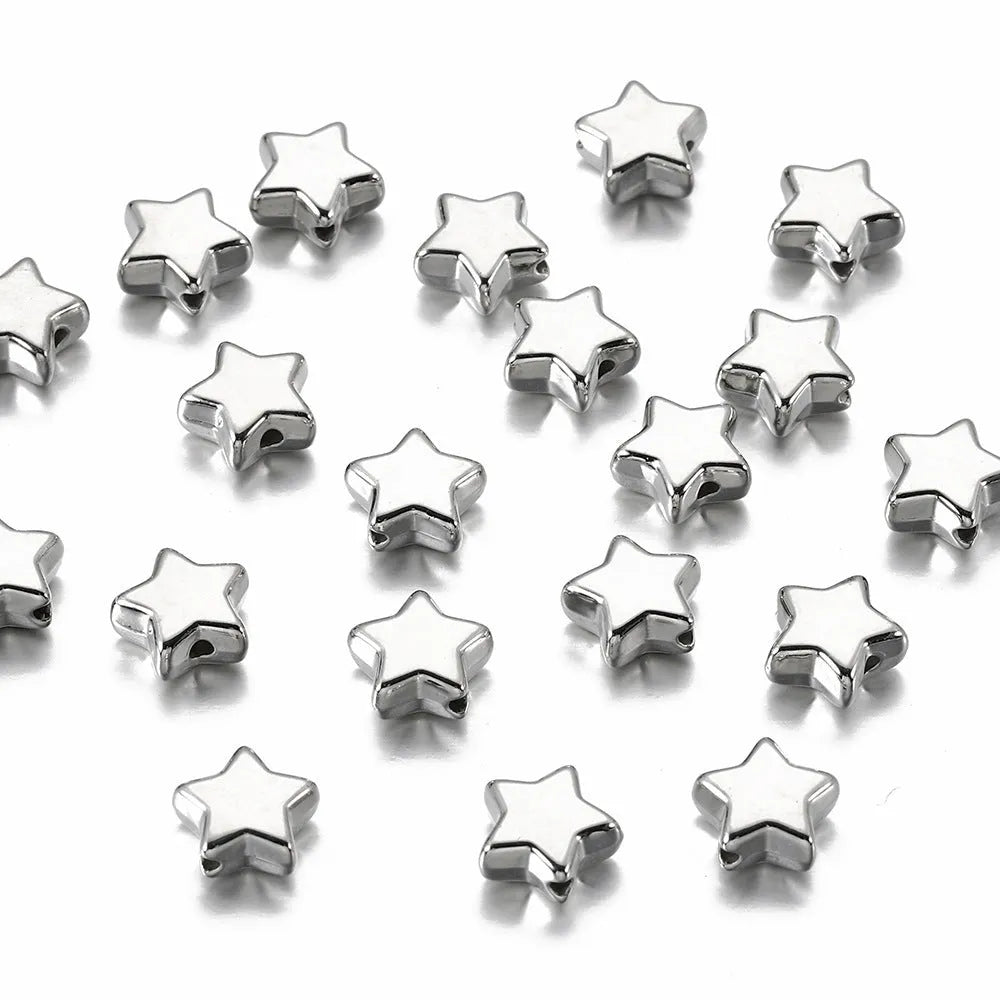 Five-pointed Star Beaded DIY Ornament Accessories Spacer Beads Perforated Beads