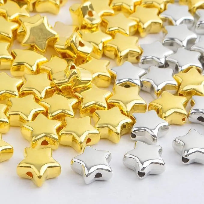 Five-pointed Star Beaded DIY Ornament Accessories Spacer Beads Perforated Beads