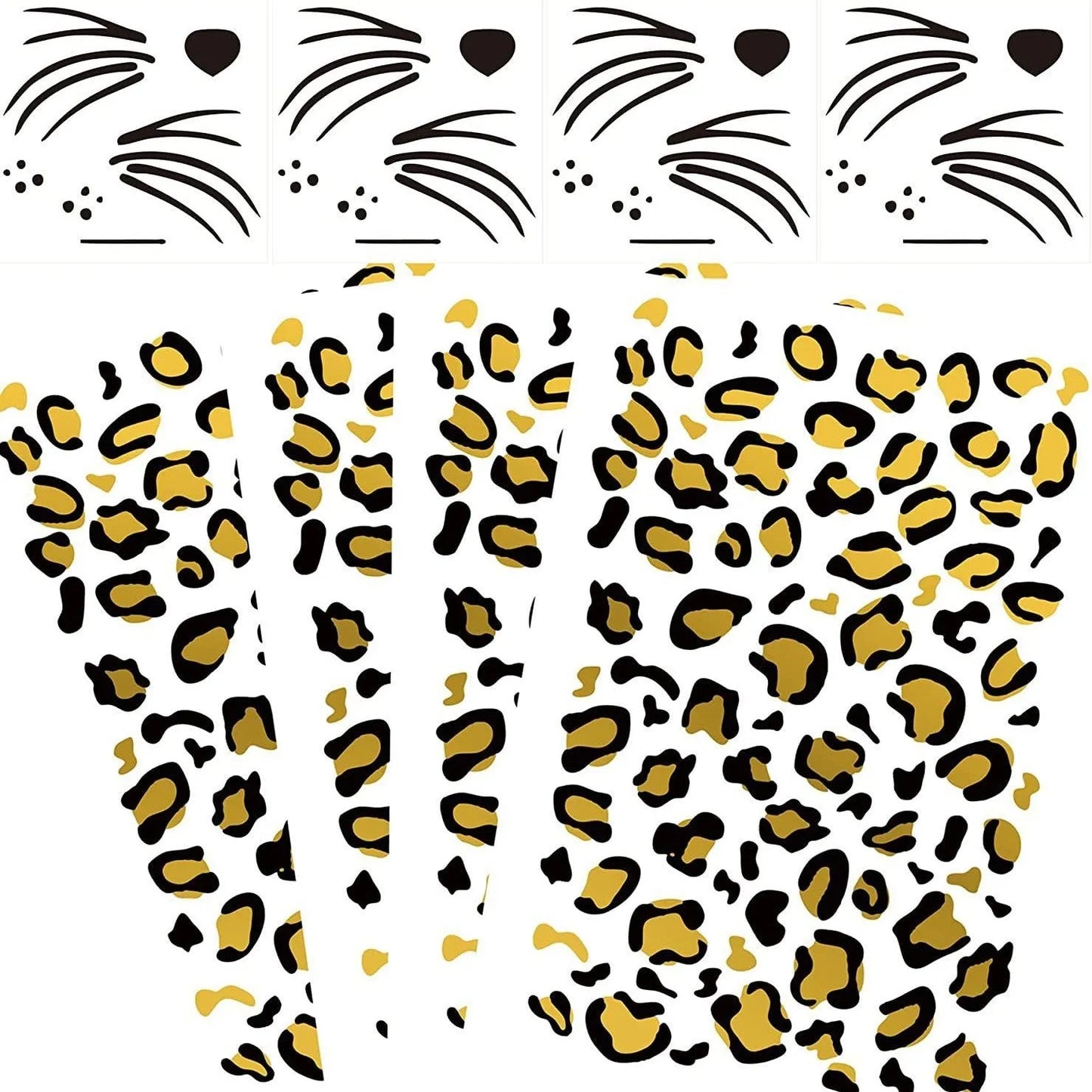 Leopard Print Gliding Tattoo Sticker Metal Rewind