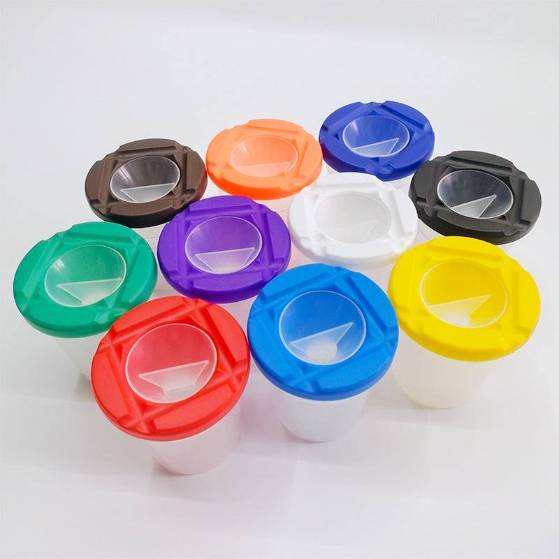 Cross-border 10-color Plastic Anti-pour Painting Brush Cleaning Cup