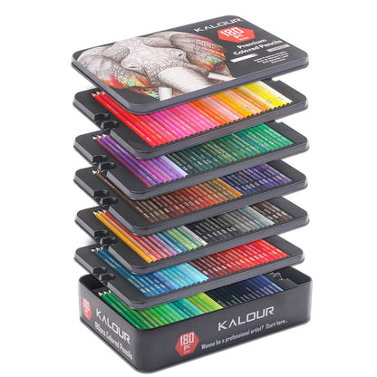 180-Color Art Pencil Set in Metal Tin Box