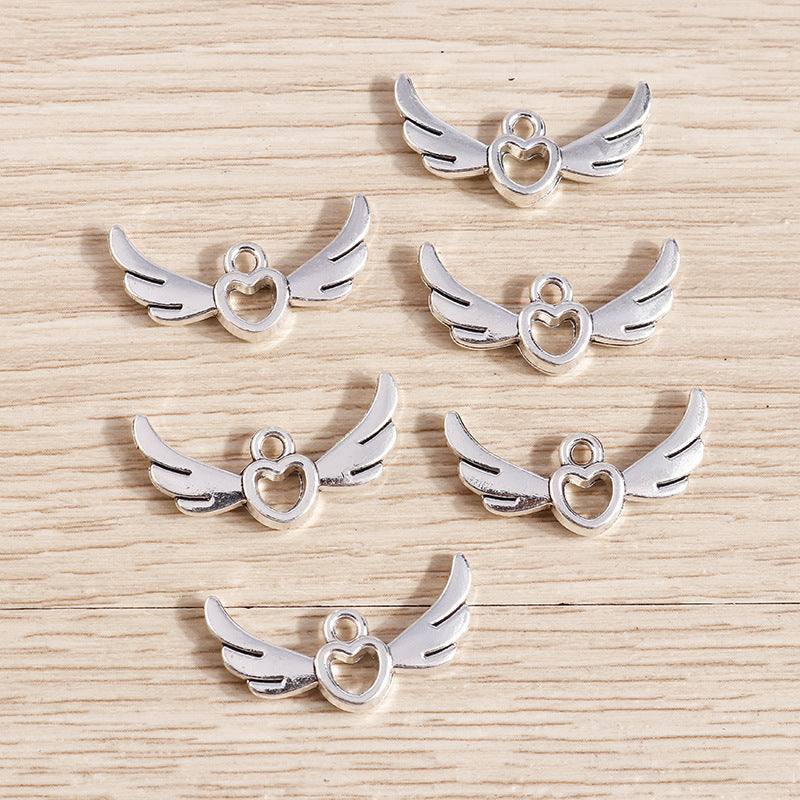 Electroplated Alloy Hollow Love Angel Wings Pendant