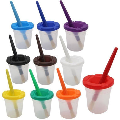 Cross-border 10-color Plastic Anti-pour Painting Brush Cleaning Cup