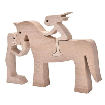 Figurita artesanal de madera para perro, escultura decorativa para el hogar, escultura de madera para hombre y perro, regalos de Navidad, modelo de decoración