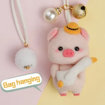 Wool Felt Poke Poke Material Bag DIY Handmade Pendant Key Chain Jewelry Accessories