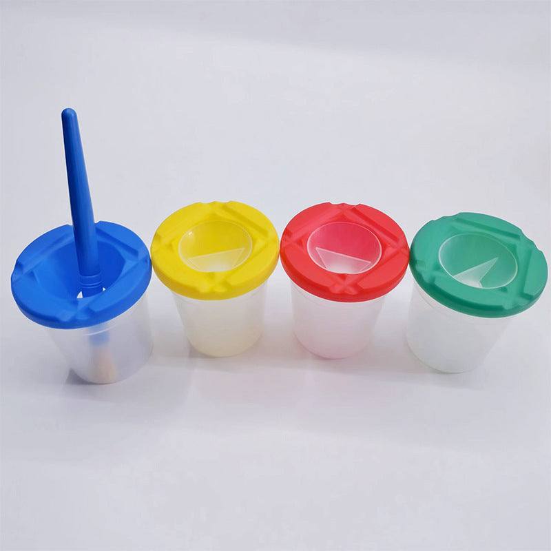 Cross-border 10-color Plastic Anti-pour Painting Brush Cleaning Cup