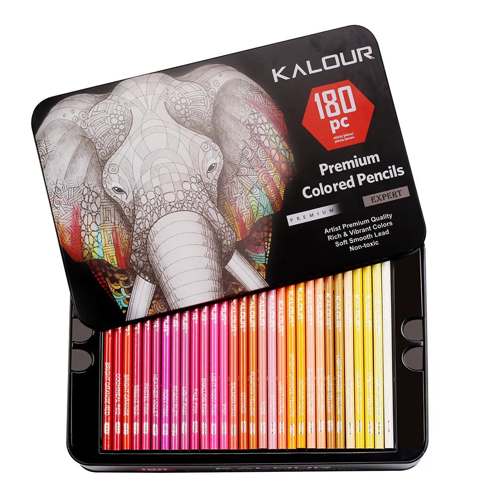 180-Color Art Pencil Set in Metal Tin Box